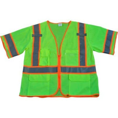 PETRA ROC INC Petra Roc Two Tone DOT Surveyors Vest, ANSI Class 3, Polyester Mesh, Lime/Orange, L/XL LVM3-CB1-L/XL